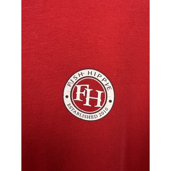 Fish Hippie Cotton Long Sleeve Tee Mens XL Red Sufficient Transportation Graphic - Picture 7 of 7